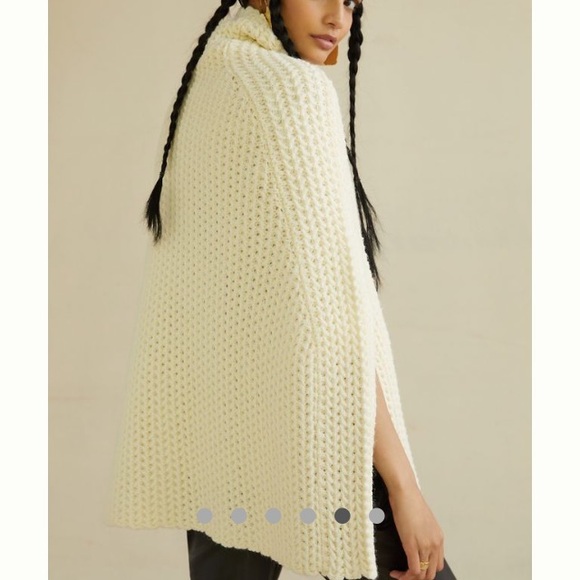 NWT Anthropologie Bell Sleeved Turtleneck Poncho One Size Cream - Picture 8 of 11